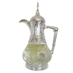 click复古雕花浮雕玻璃冷水壶凉水壶欧式轻奢风家居装饰茶水壶