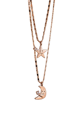 圣诞礼物星星月亮项链毛衣链女