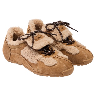 fed翻盖毛毛鞋冬季新款女鞋加绒德训鞋轻便休闲鞋女S1118-YAB029