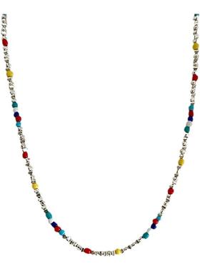 赵露思同款彩色串珠项链女2023新款爆款轻奢小众夏日多巴胺锁骨链