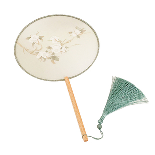 古风扇子团扇新中式长柄舞蹈专用拍照道具旗袍配饰国风夏天高颜值