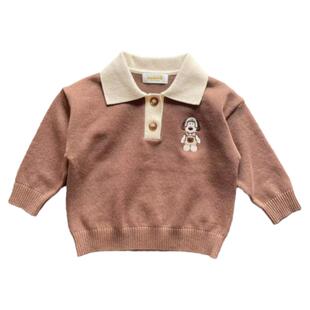 儿童翻领毛衣小童棉线打底衫男宝宝春秋季新款2025婴儿开扣童装潮