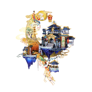 你好历史 3D拼装模型艺模月宫DIY立体场景拼图送女生生日礼物