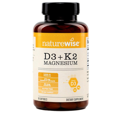 NatureWise阳光瓶D3K2镁90粒补钙
