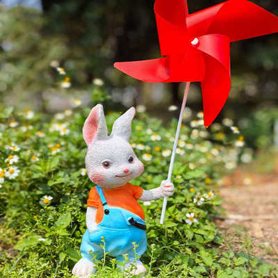 花园幼儿园庭院户外装饰摆件可爱风车兔子花园布置室外防水风车