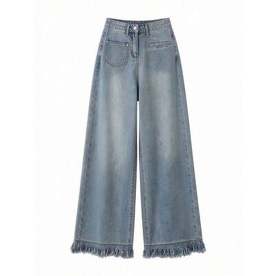 特大码胖mm高腰显瘦宽松牛仔裤女