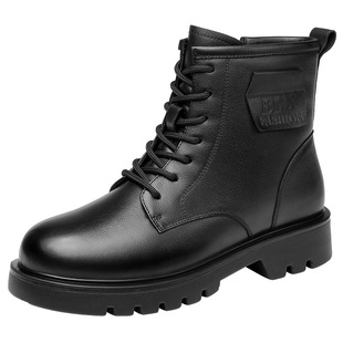 强人3515女鞋真皮马丁靴女短靴冬季加绒保暖女靴羊毛棉鞋时尚靴子