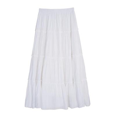 白色蛋糕裙女夏季中长款半身裙子