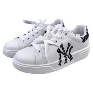 MLB鞋子秋冬款NY老花复古男女复古厚底板鞋休闲鞋运动鞋3ASXCCH3N