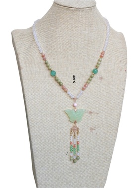 韶华记岫玉玛瑙蝴蝶女汉服璎珞