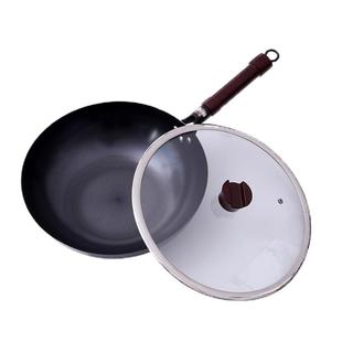 日本铁锅不生锈熟铁炒锅家用炒菜锅无涂层不粘锅燃气灶电磁炉专用