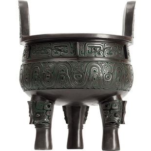 仿古青铜器铜鼎摆件三足香炉大克鼎盛春秋客厅办公室开业乔迁礼品