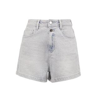 绫致ONLY2025春夏新通勤时尚潮流亮钻高腰短裤牛仔裤女