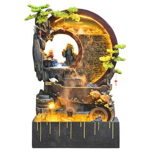 水幕墙屏风假山喷泉流水墙摆件鱼缸中式客厅公司酒店玄关家居造景