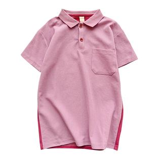 蔡爸爸原创童装 2026新款连衣裙 女童紫色衬衫T恤裙子POLO裙605