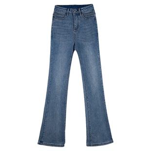 微喇牛仔裤女2026新款春季版型超好看的复古深蓝色高腰显瘦喇叭裤