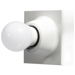 公牛明装灯座E27螺口LED灯泡内胆灯底座家用86型平灯头节能明线盒