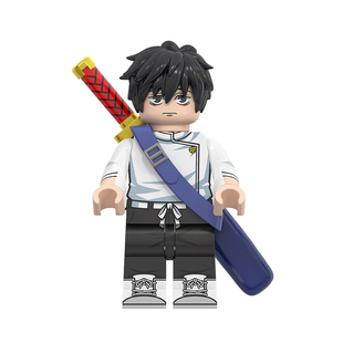 中国积木动漫卡通WM系列熊猫夏油杰乙骨忧太拼插积木人仔小玩具