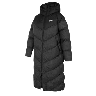 耐克女运动休闲中长款连帽羽绒服
