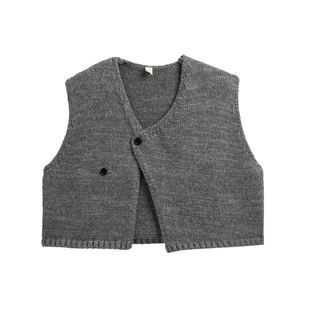 砚台家女童毛衣马甲2025秋冬新款儿童针织红色毛衣女宝宝开衫上衣