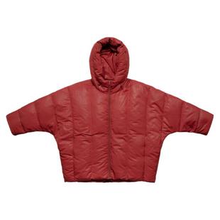 ZJ小众女装自制厚酒红色保暖连帽白鸭绒羽绒服短款面包服外套新品