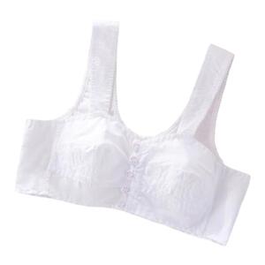 单层前扣背心式文胸全棉宽肩带中老年人老式内衣纯棉马甲薄款胸罩