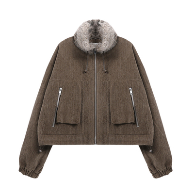 西町村屋巴恩风外套女装2025冬季新款立领潮流短款上衣XHAD10501