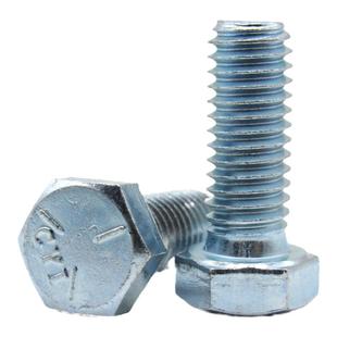 美制5级镀锌外六角螺丝美标8.8级外六角螺栓蓝白锌1/4 5/16 3/8