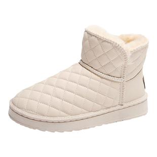 雪地靴女冬季加绒加厚保暖面包鞋户外皮毛一体防水抗寒东北大棉鞋