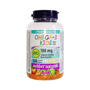 WebberNaturals伟博深海鱼油Omega3儿童DHA非鱼肝油120粒 1岁+