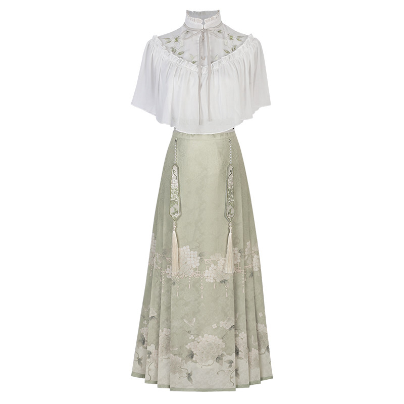 夏季汉服改良日常绣球花套装