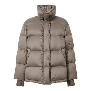 红袖冬季新款女装 三防落肩拉链立领一手长羽绒服