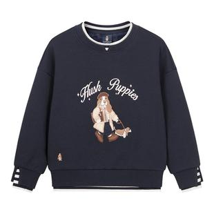 暇步士童装女童加绒卫衣25秋冬新品大童休闲厚卫衣儿童假两件上衣