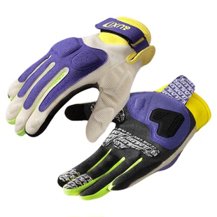 摩托车骑行手套女夏季防晒透气赛车骑士复古机车手套男全指可触屏