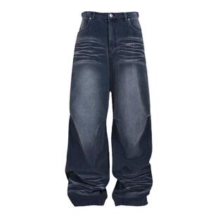 BJHG不计后果灯芯绒牛仔裤子男冬季美式做旧伞兵裤宽松休闲长裤女