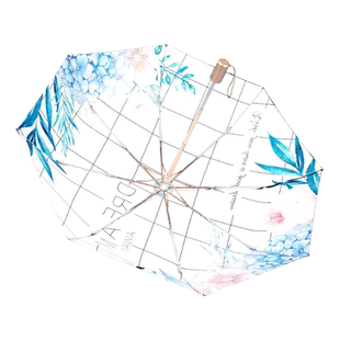 红叶伞高颜值彩胶内花防晒防紫外学生遮阳伞晴雨两用全自动雨伞女