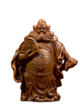 天然绿檀木木雕钟馗摆件