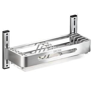 沥水碗架壁挂式304不锈钢厨房碗碟收纳架免打孔家用碗盘筷置物架