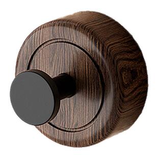 胡桃木纹吸盘免打孔门后挂钩挂衣钩高级壁挂墙上单钩玄关强力粘钩