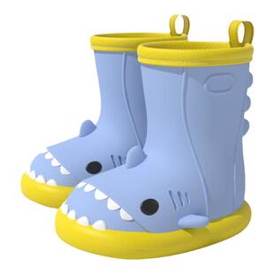 迟到时光小公主卡通小鲨鱼儿童雨鞋男女童防滑幼儿园宝宝可爱水鞋