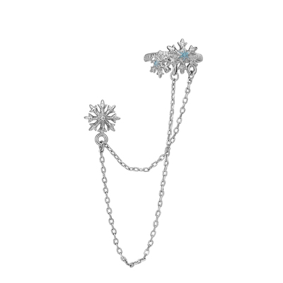 YGPN雪花耳夹女不对称小众设计