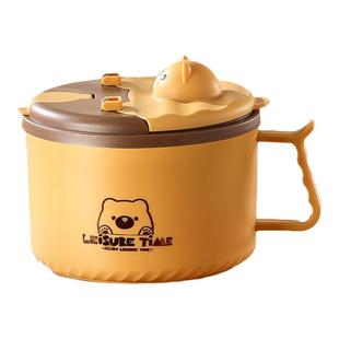 316不锈钢泡面碗带盖可沥水单个饭碗学生宿舍饭盒大容量打饭缸盆