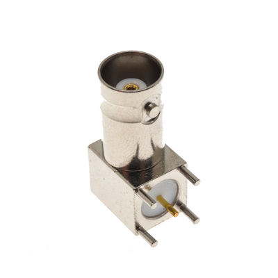 BNC-KWE视频连接器Q9 PCB板弯脚90度bnc母插座 弯头BNC接头 50欧