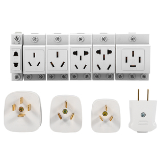 正泰配电箱空开AC30模数化插座卡导轨10a二三四五5孔插头安16a插3