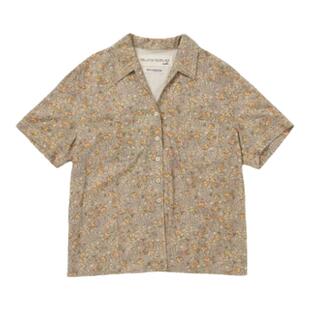 【现货】韩国小众viaplain复古刺绣点缀翻领单排扣短袖衬衫韩系