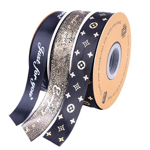 包邮花束黑色丝带diy涤纶缎带鱼尾纱织带玫瑰花手工材料定制logo