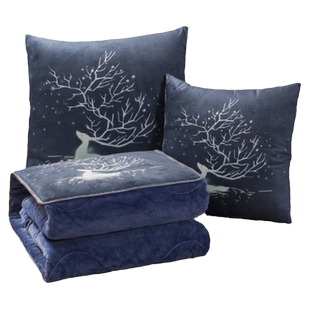 加厚多功能抱枕被子两用2025新款珊瑚绒毯靠垫枕头被折叠车载午休