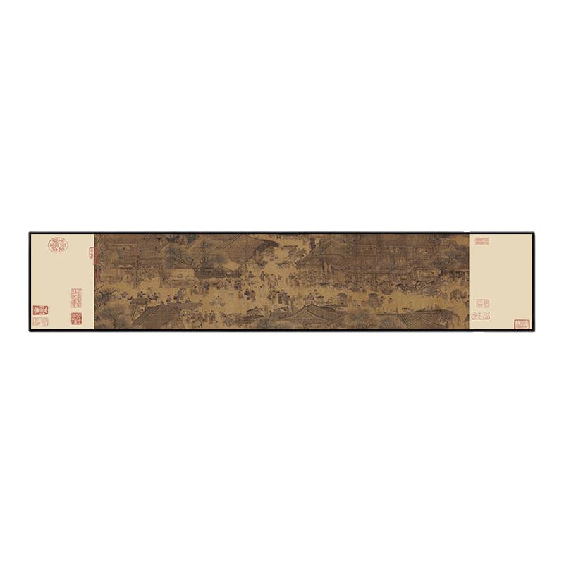 宋代美学客厅装饰画新中式茶室书房办公室背景墙高级感横版挂画