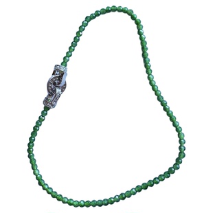 翡翠林缅甸天然满绿特细2mm小米珠翡翠手链 玻璃种辣阳绿刻面珠串