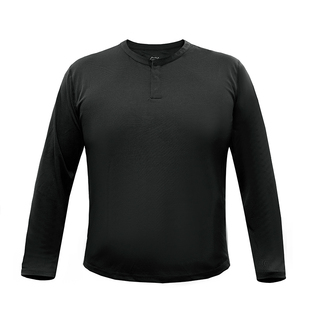 猫虎兽亨利领长袖T恤2025新款coolmax速干衣运动休闲男士打底衫